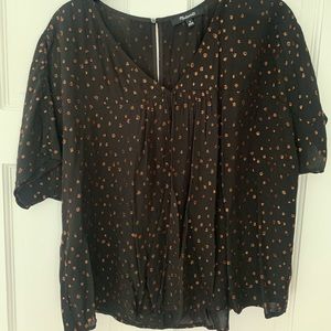 Gauzy black and rose gold top from Madewell, medium